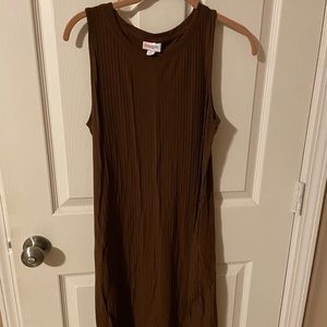 LulaRoe Brown Sleeveless Dress